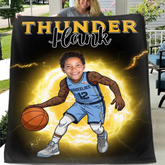 Personalized Name Picture Custom Cartoon NBA Blanket - Gifts for Grizzlies Fans